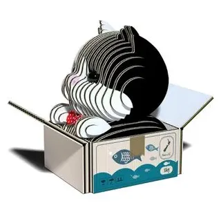 Eugy Eko Układanka 3D Tier-Puzzle, Tuxedo-Katze, 3D Puzzle, ab 6 Jahre, 35 Teile