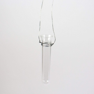 INNA-Glas Stielblumenvase - Glasröhrchen Milo mit Draht, klar Glas, 11,5cm, Ø 2cm - Einzelblumen Vase - Reagenzglas
