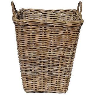Casa Moro Flechtkorb Rattan Korb Matera mit Henkel Weidenkorb (Aufbewahrungskorb eckig Weidemkorb, in drei Größen und als Set), Naturkorb Rattankorb groß braun 62 cm