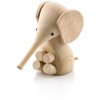 Lucie Kaas - Gunnar Flørning Baby Elefant Holzfigur, H 11 cm / Gummibaum natur