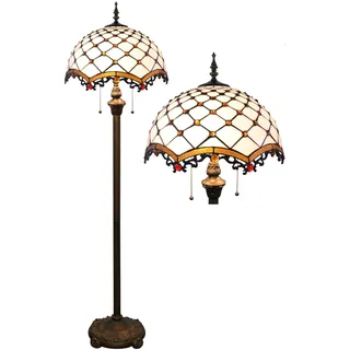 Five liters 16 Zoll Tiffany Stehlampe Liaison, Gelbe Buntglas Leselampe im Antik-Stil für Wohnzimmer & Schlafzimmer (TF-LDD16-E)