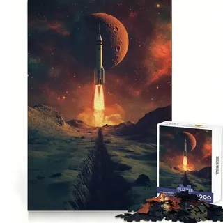 Weltraum-Raketenstart-Puzzle mit 1000 Teilen für Teenager Geschicklichkeitsspiel, entspannender Spaß, präzise geschnitten, (38x26cm)
