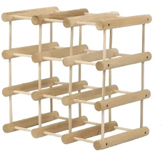 MODO24 Weinregal Modular Eiche, für 12 Flaschen oder mehr, Flaschenregal, Weinständer, Getränkeregal, Flaschenständer, Massivholz, 1 Modul, ModAbm 36x36x24 cm, für Küche, Esszimmer, Natur unbehandelt