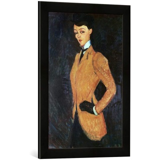Gerahmtes Bild von Amedeo Modigliani The Amazon, 1909", Kunstdruck im hochwertigen handgefertigten Bilder-Rahmen, 40x60 cm, Schwarz matt