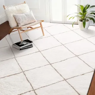 Kurzflor Teppich 3048 X 2438 Mm, Kuscheliger Wohnzimmerteppich, Bodenteppich Für Wohnzimmer, Schlafzimmer, Arbeitszimmer, Fusselfrei Und Mit Rutschfester Tpr-unterseite, Weiß
