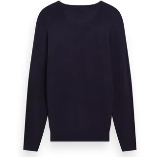Scotch & Soda Longpullover Viskose-Pullover mit Rundhalsausschnitt Blau S