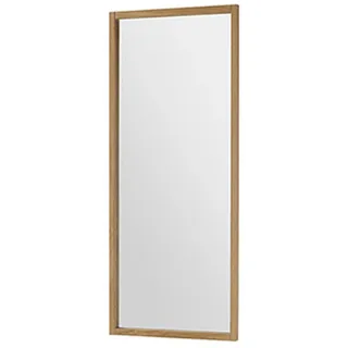 Robas Lund Garderobenspiegel mit Rahmen Eiche Massivholz, BxHxT 50x120x2 cm