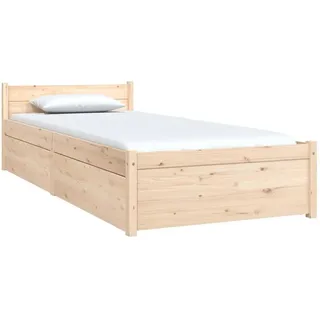 vidaXL Bett mit Schubladen 90 x 200 cm Braun