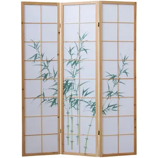 Homestyle4u Paravent Braun, 132x175 cm 264