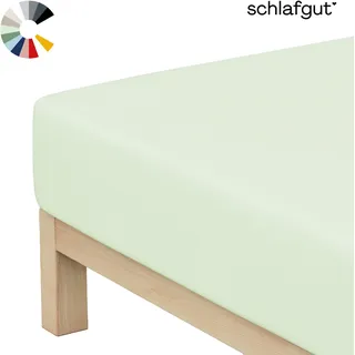 schlafgut Spannbettlaken Jersey 140 x 200 - 160 x 200 cm grün