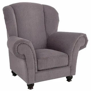 Home Affaire Hochlehnsessel King Henry Mikrofaser 117 x 111 x 92 cm Grau mit legerer Polsterung