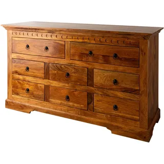 Kommode Holzkommode Sideboard 145cm Akazie Holz massiv hellbraun braun kolonial