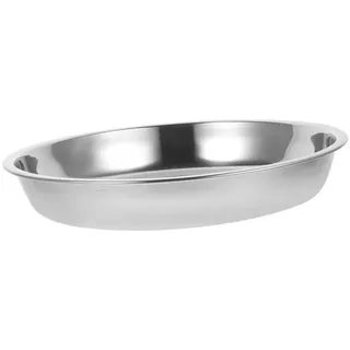 UKCOCO Edelstahl Essteller Rund Flach Praktische Servierpfanne mit Poliertem Design Vielseitig für Barbecue und Party Geeignet Robust und Elegant