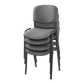 4 Nowy Styl Besucherstühle Iso ISO BLACK 1.3 C73 grau, gemustert Stoff