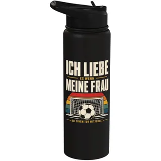 Ich Liebe Meine Frau Bei Einem Tor Mitjubelt Fußball Fan Stainless Steel Insulated Water Bottle