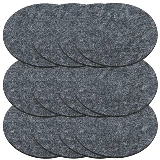 Rosenstein & Söhne Filzgleiter: 12er-Set Abwaschbare Univeral-Filz-Untersetzer, dunkelgrau, Ø 10 cm (Tasse Tischdeko Topf Pfanne Teller, Flaschen-Untersetzer, Wein)