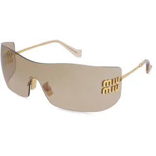 Miu Miu MU B53S Damen-Sonnenbrille Randlos Eckig Metall-Gestell, gold