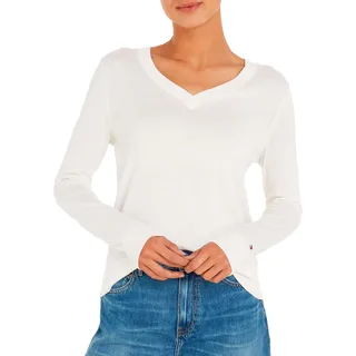 Tommy Hilfiger Stitch V-n Langarm-polo Ecru M