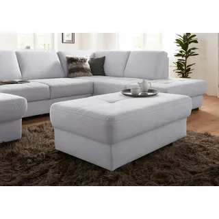 Hocker SIT & MORE "Santorini", silber, B:99cm H:41cm T:65cm, Luxus-Microfaser (90% Polyester, 10% Polyamid);Struktur (100% Polyester);Luxus-Microfaser ALTARA NUBUCK (100% Polyester), Hocker, Polsterhocker