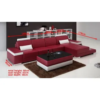 Sofa Sitzlandschaft Couchgarnituren Polster Sitz Couchen Sofas L Form Set Neu - Schwarz