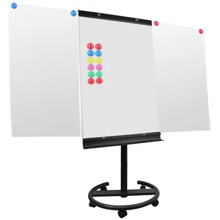 euroharry Tafel Magnettafel Whiteboard Flipchart Magnetisch mit Rollenfuß/Ständer 60 cm x 90 cm