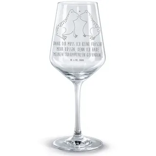 Mr. & Mrs. Panda Rotweinglas Frosch Liebe - Transparent - Geschenk, große Liebe, Weinglas, Ehefrau, Premium Glas, Unikat durch Gravur