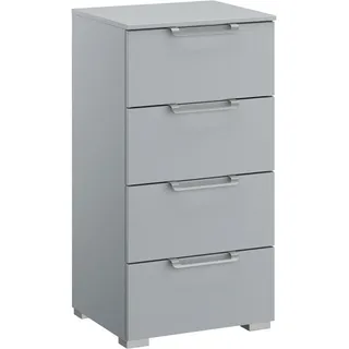 Novel Kommode, Hellgrau, Kunststoff, 4 Schublade(n) Schubladen, 40x81x42 cm, Blauer Engel, Goldenes M, BQ - Bündnis für Qualität, Made in Germany, Typenauswahl, Beimöbel erhältlich, stehend, in verschiedenen Größen Holzdekoren erhältlich, Wohnzimmer, Kommoden & Sideboards, Kommoden
