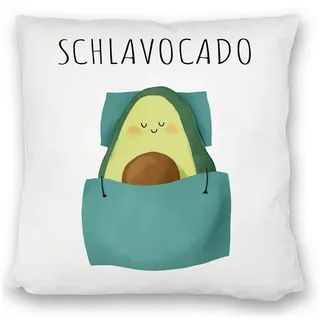 speecheese Dekokissen Schlafende Avocado Kissen satiniert mit Spruch Schlavocado