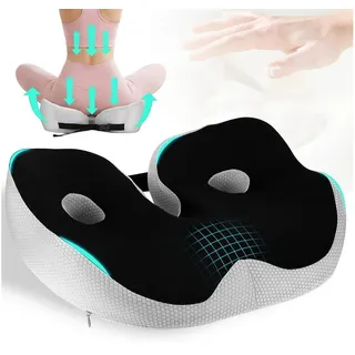 Toomoke Sitzkissen Ergonomisches Sitzkissen,Sitzkissen Orthopädisch,Rückenkissen,Schwarz, Sitzkissen, Sitzkeilkissen Entlastet, Erhöht Sitzkomfort schwarz