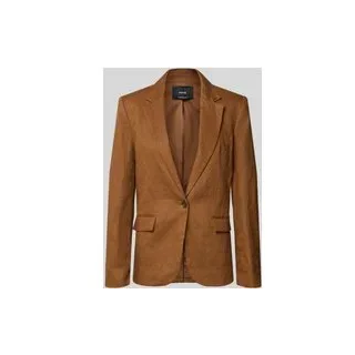 Slim Fit Blazer aus Leinen mit Pattentaschen Modell 'BORELI', Camel, 36