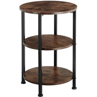 Tectake Beistelltisch Colchester Industrial Style rund, mit 3 Ablagen, 40 x 61 cm Wohnzimmer, Wohnzimmertische, Beistelltische