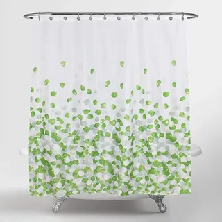 Wolke sieben Premium Duschvorhang Badezimmer Vorhang Polyester Wasserdicht Waschbar Anti-Schimmel I Verstärkter Saum mit Gewichtsband I Set inkl. 12 Haken, Metall-Ösen (Grün, 180 x 180 cm)
