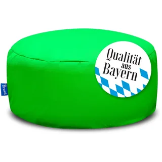 Bruni Pouf Sitzhocker M in Grün – runder Sitzpouf, Indoor und Outdoor als Fußhocker, Yoga-Sitzkissen, Meditationskissen geeignet, in Deutschland gefertigt