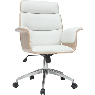 miliboo Design-Bürosessel Holz Weiß