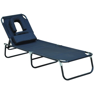 Outsunny Sonnenliege 190 x 56 x 28 cm schwarz klappbar