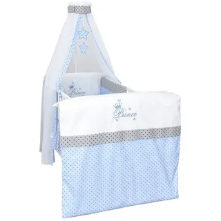 Baby-Delux Babybettwäsche Baby Bettwäsche Set 4-Tlg. Nestchen Chiffonhimmel, Baumwolle, 4 teilig, Bettset für Babybetten 140x70 & 120x60 verschiedene Designs weiß