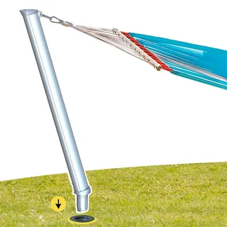 GARD & ROCK - PFOSTEN für HÄNGEMATTE aus Aluminium - Für alle Geländearten geeignet, zum Einsetzen in die Bodenbefestigung - platzsparend und leicht herausnehmbar