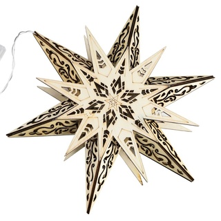 Beleuchteter Weihnachtsdeko Stern aus Holz Weihnachtsstern Weihnachtsbeleuchtung