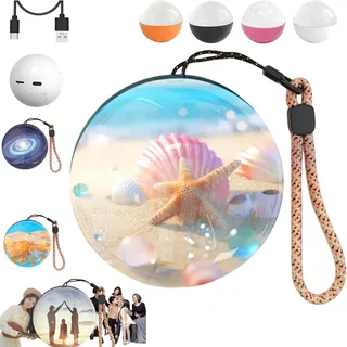 Memory Orb Lampe, Crystal Ball Video Player, 2.7 Zoll Glaskugel, Kristall Foto Memory Orb, Upload DIY Videos und Bilder, Personalisiertes 3D Video Geschenk für Geburtstage, Weihnachten, Konzerte (Weiß
