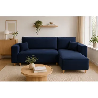 Marpur Ecksofa, Blau, Textil, 3-Sitzer, 249x142 cm, Wohnzimmer, Sofas & Couches, Wohnlandschaften, Ecksofas