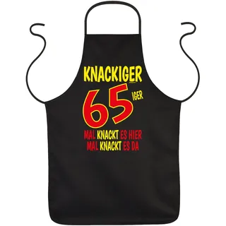 Geschenk zum 65. Geburtstag Schürze Knackiger 65iger Mal knackt es hier Mal knackt es da zum 65 Geburtstag Küchenschürze 65 jähriger Geschenk für 65 Jährige Oma Opa