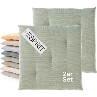 Esprit Needlestripe Sitzkissen 40 x 40 cm Grün