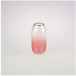 Werner Voß Dekovase Vase Aura, klar/rosa m. Goldrand, Glas, 8x15 cm (1 St) rosa