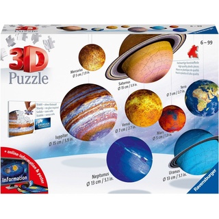Ravensburger 3D-Puzzle Planetensystem, 522 Puzzleteile, Made in Europe, FSC® - schützt Wald - weltweit bunt