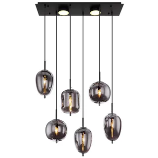 GLOBO Pendelleuchte 6-flg. LED schwarz oval