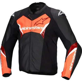 Alpinestars Faster V3 Lederjacke Schwarz/Rot 46