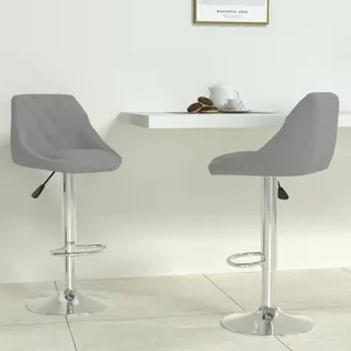 vidaXL Barhocker 2 Stk.  Hellgrau Samt