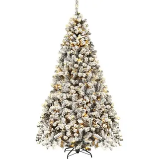 Costway Künstlicher Weihnachtsbaum Weiß/Grün 225 cm