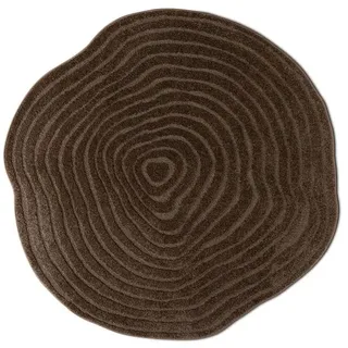 Design-Teppich Rippel Shape Ø 130 cm Mischgewebe Braun