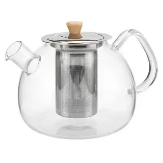 Clidor Tee-Kanne Glas, mit Edelstahl-Sieb, transparent, 1,5 l